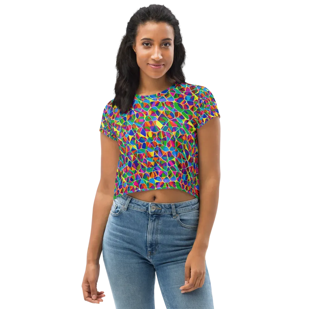 Chromatic Labyrinth on Crop Tee — Front