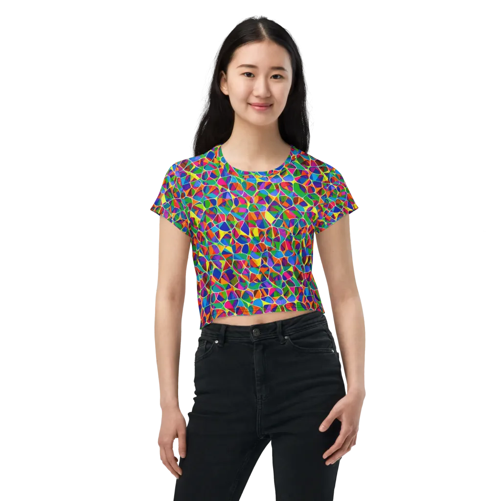 Chromatic Labyrinth on Crop Tee — Front