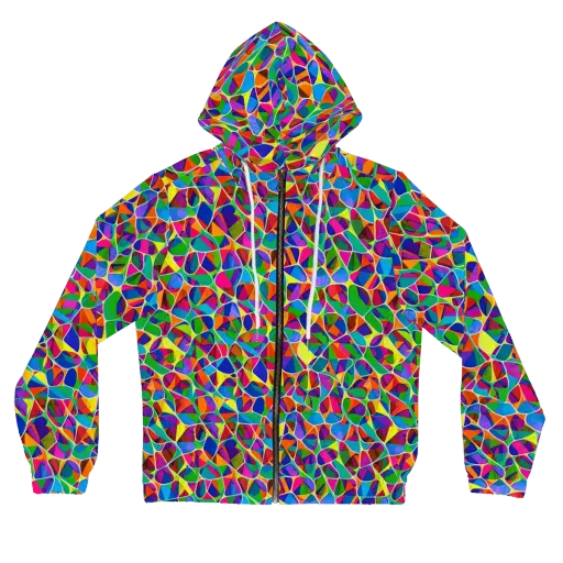 Chromatic Labyrinth on a Women's Full-Zip Hoodie