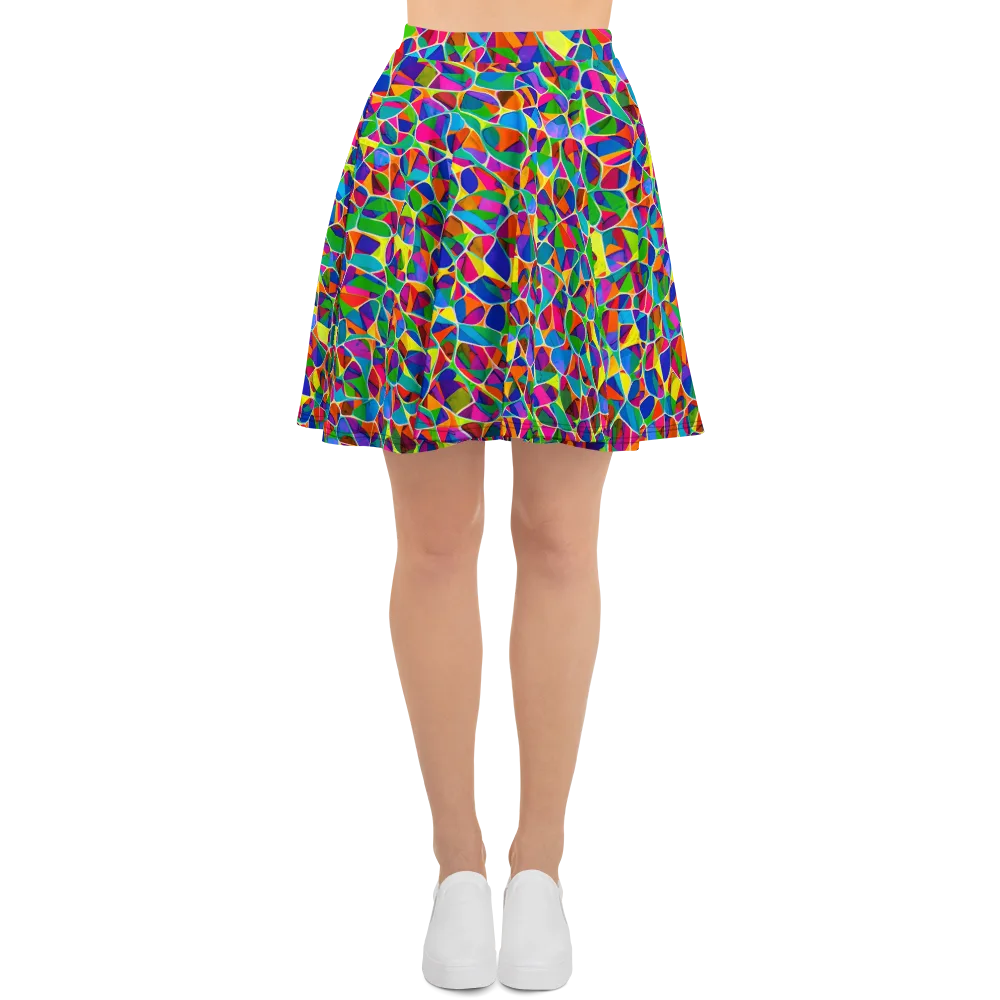 Chromatic Labyrinth on Skater Skirt — Front