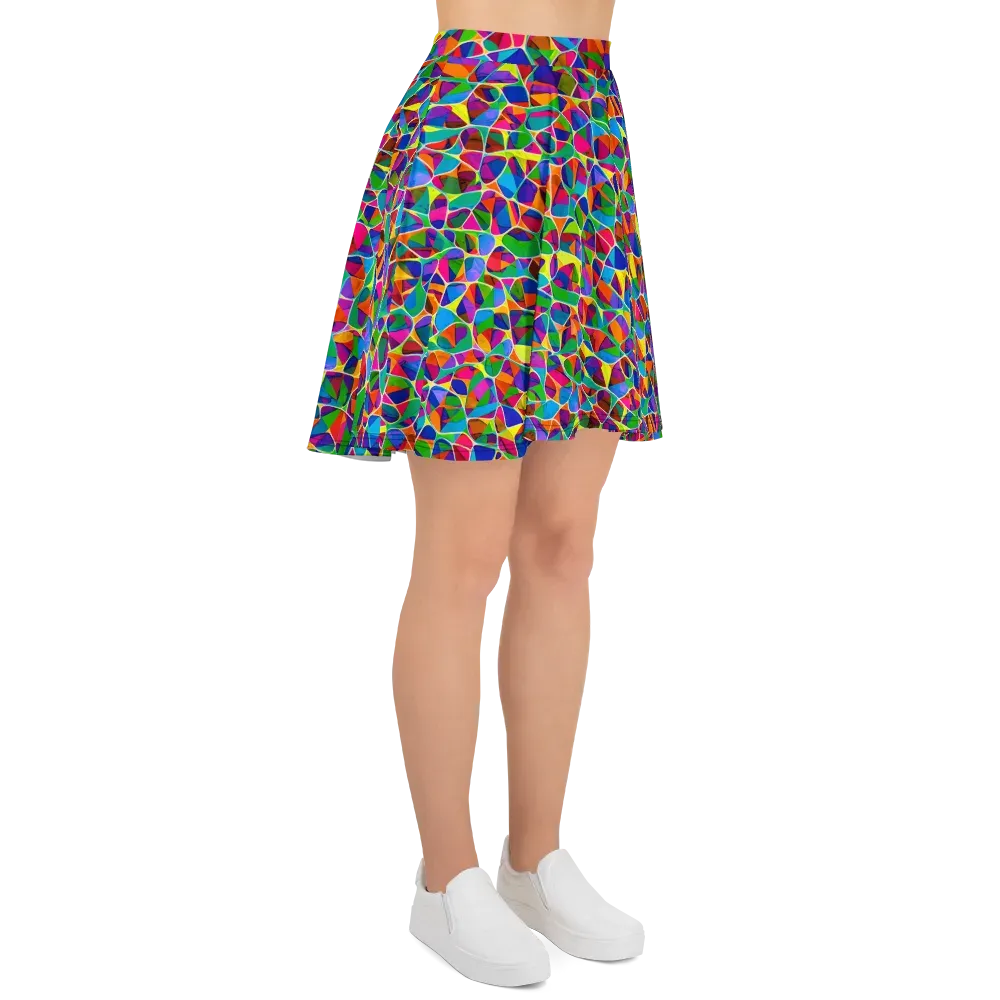 Chromatic Labyrinth on Skater Skirt — Right