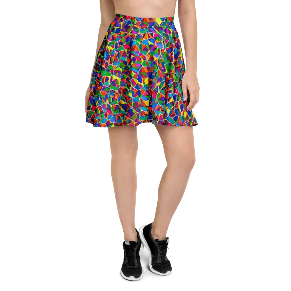 Chromatic Labyrinth on Skater Skirt — Front