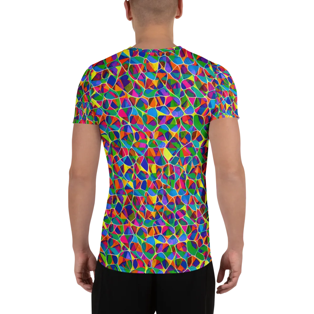 Chromatic Labyrinth on Men's Athletic T-Shirt — Back