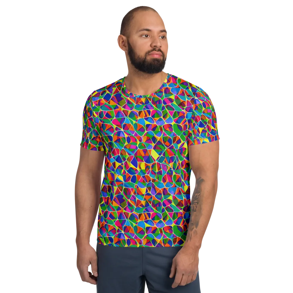 Chromatic Labyrinth on Men's Athletic T-Shirt — Front