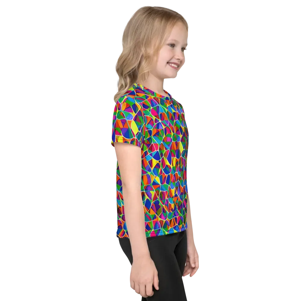Chromatic Labyrinth on Kids Crew Neck T-Shirt — Right