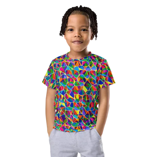 Chromatic Labyrinth on a Kids Crew Neck T-Shirt
