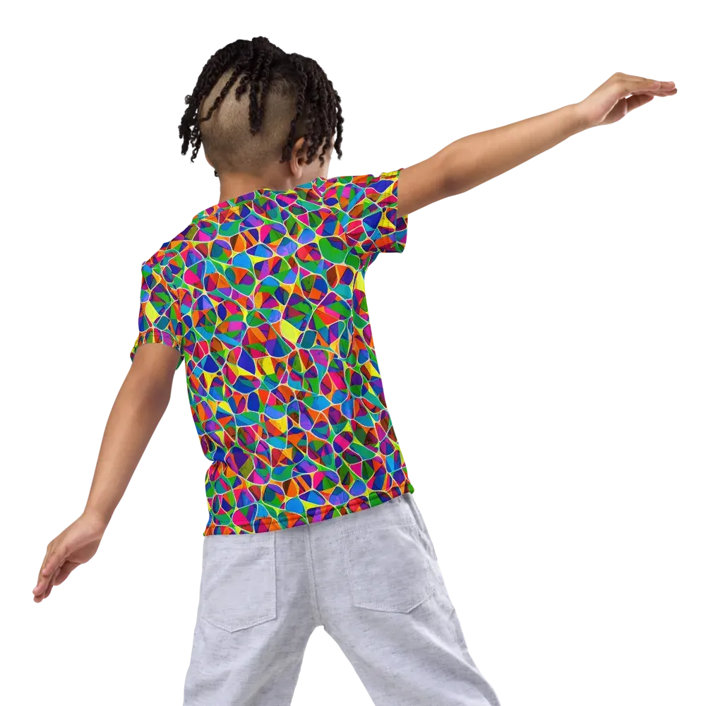 Chromatic Labyrinth on Kids Crew Neck T-Shirt — Back