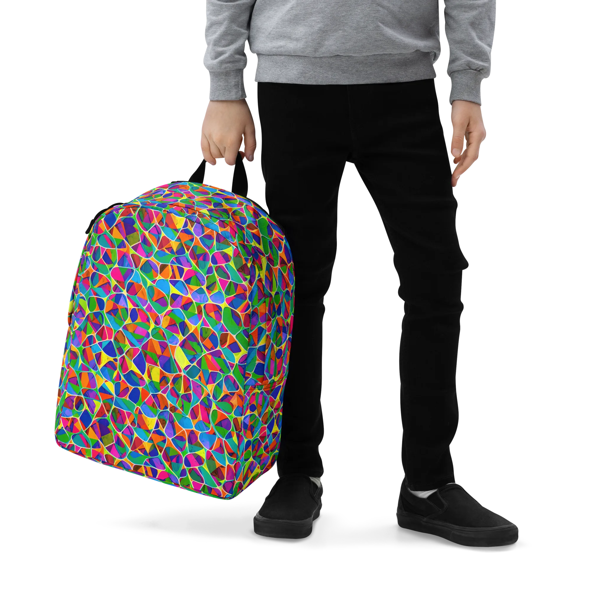 Chromatic Labyrinth on Minimalist Backpack — Zoomed-in