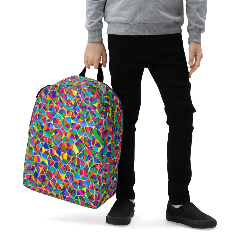 Chromatic Labyrinth on Minimalist Backpack — Zoomed-in
