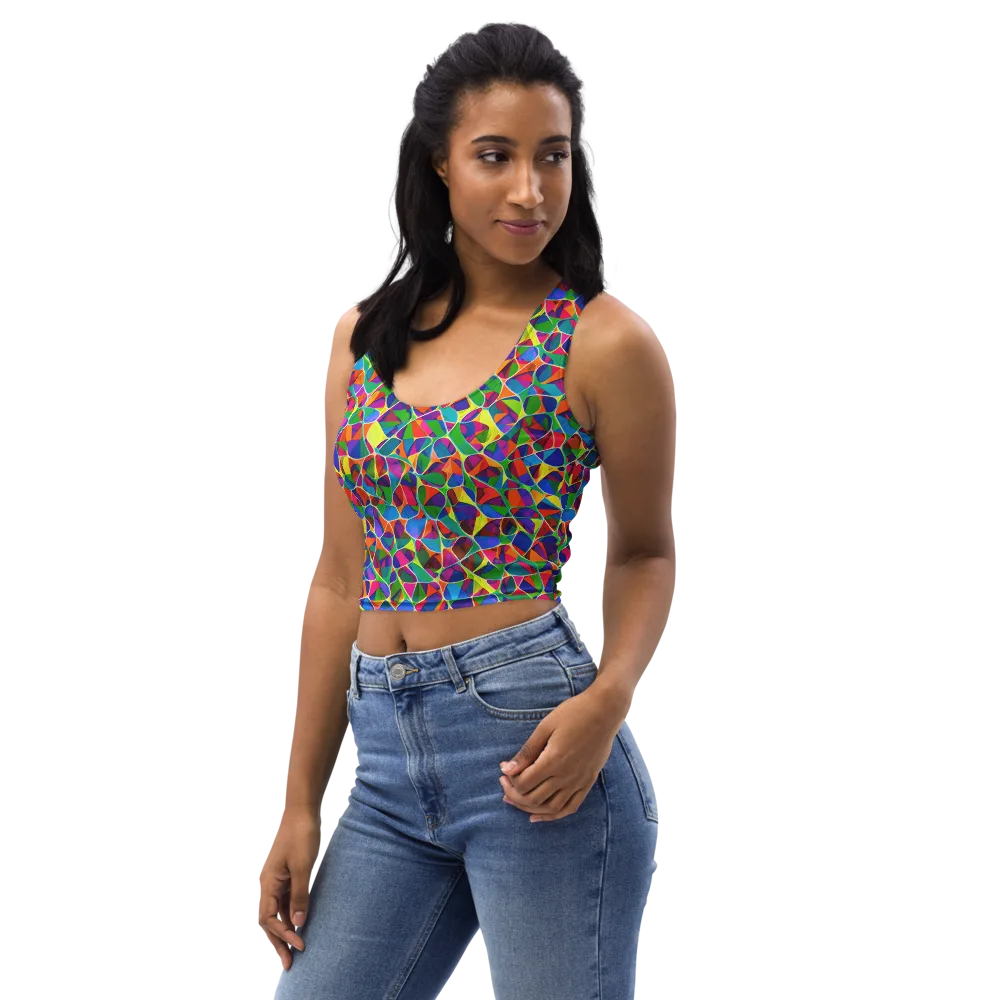 Chromatic Labyrinth on Crop Top — Left Front