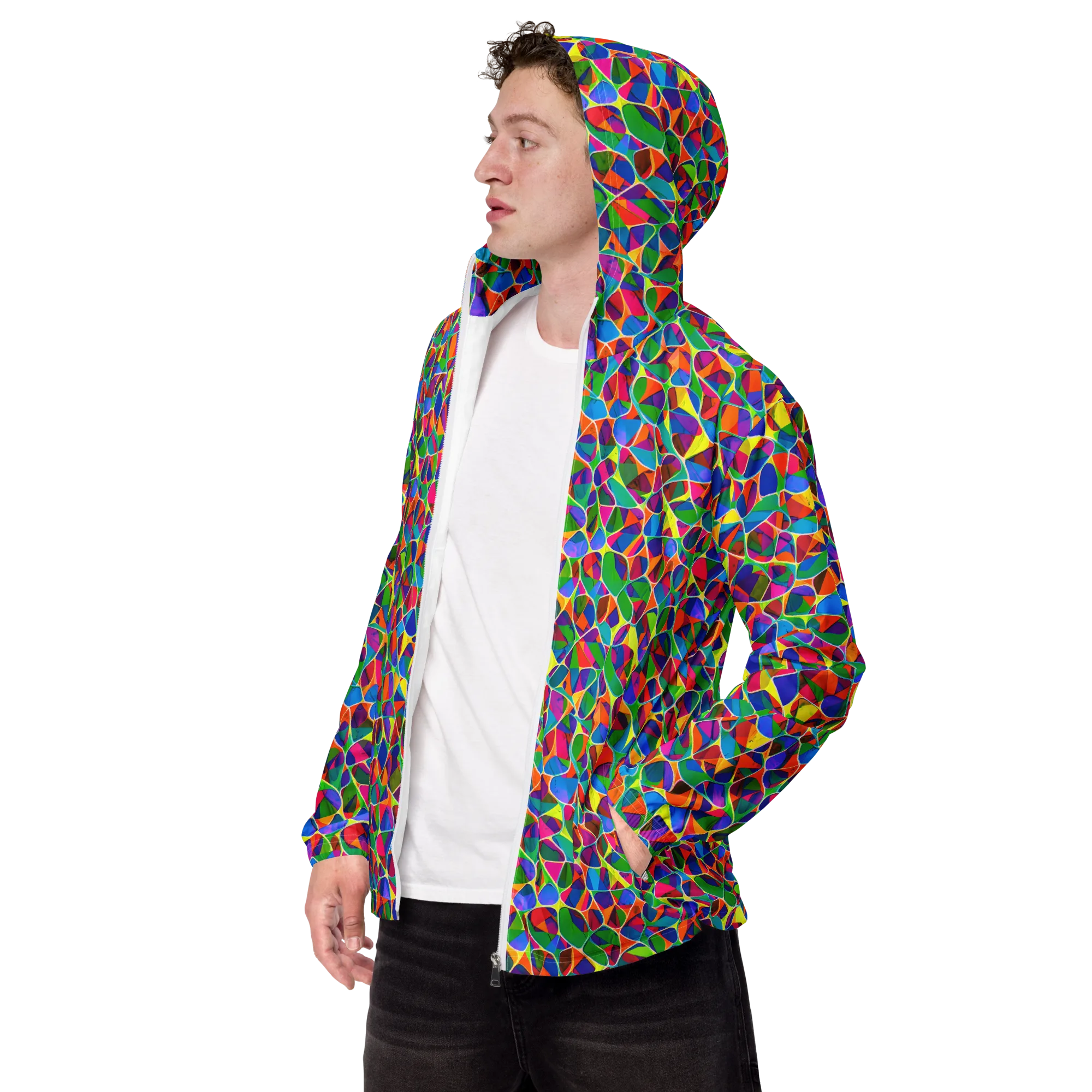 Chromatic Labyrinth on Men's Windbreaker — Left Front