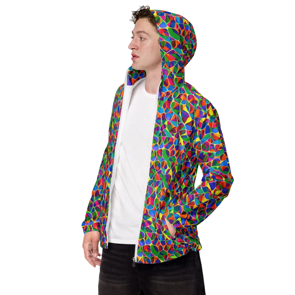Chromatic Labyrinth on Men's Windbreaker — Left Front