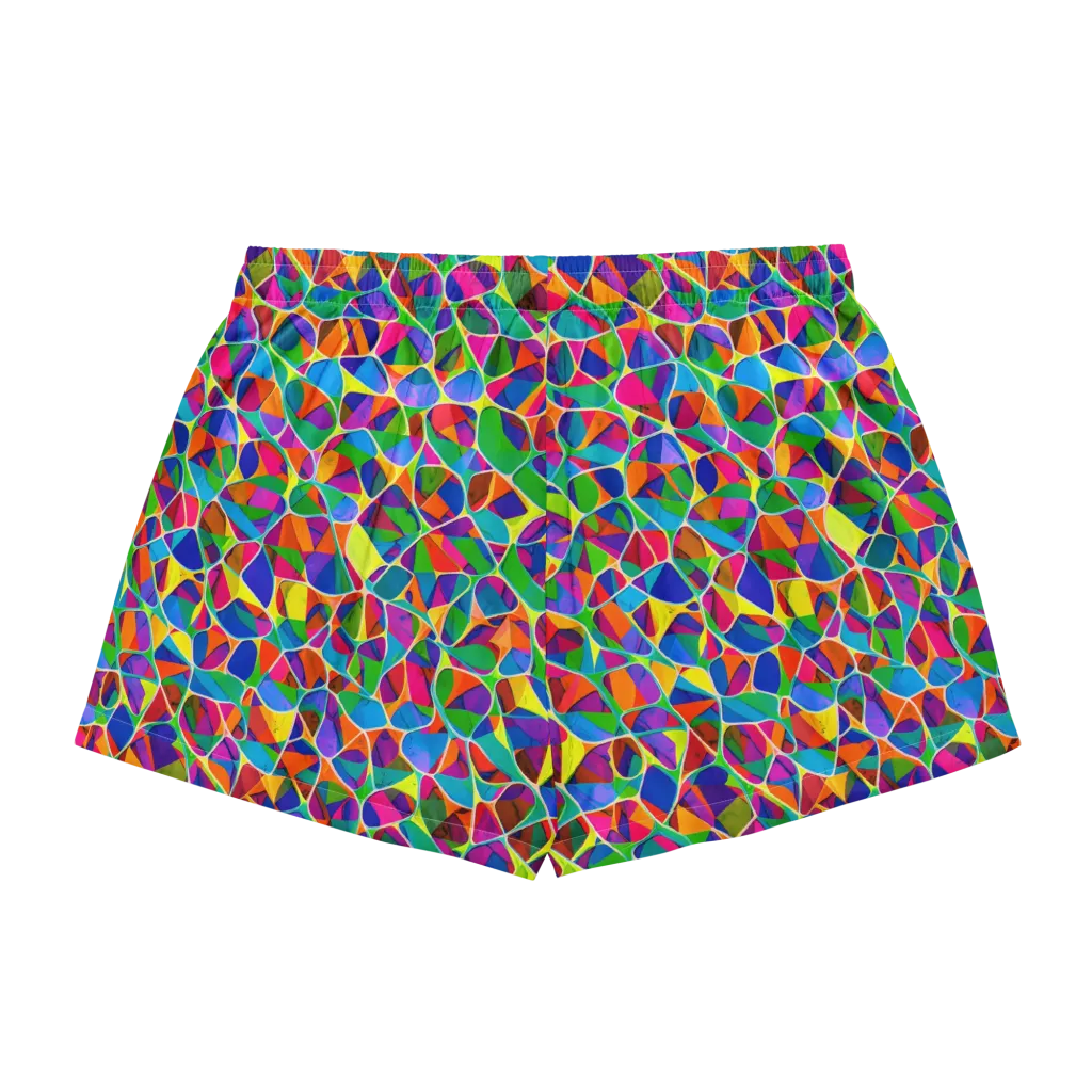 Chromatic Labyrinth on Women's Pajama Shorts — Back