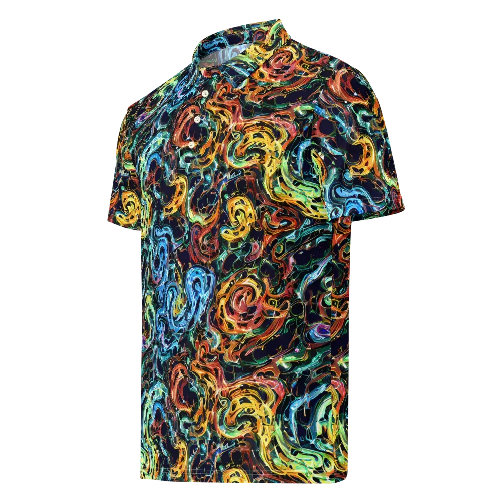 Ember And Ice on Men's Slim Fit Polo Shirt — Left Front