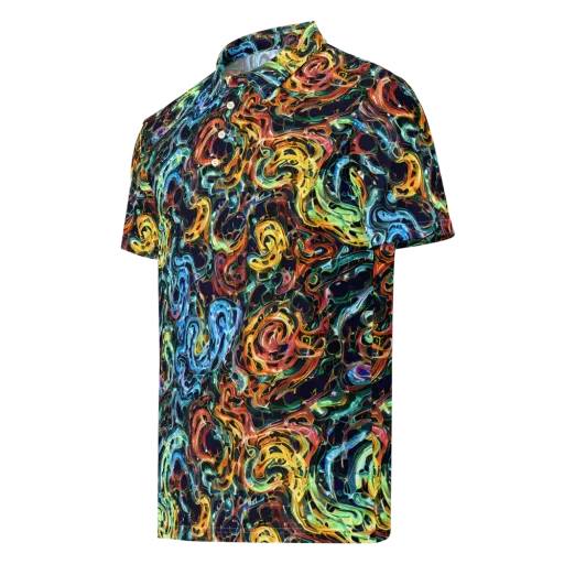 Ember And Ice on a Men's Slim Fit Polo Shirt