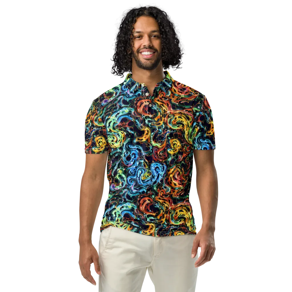 Ember And Ice on Men's Slim Fit Polo Shirt — Front