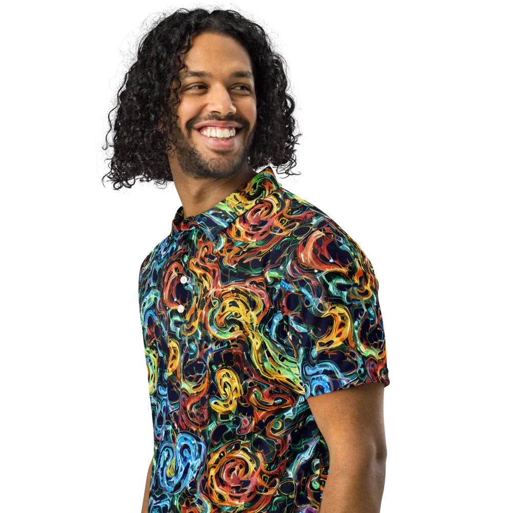 Ember And Ice on Men's Slim Fit Polo Shirt — Left Front