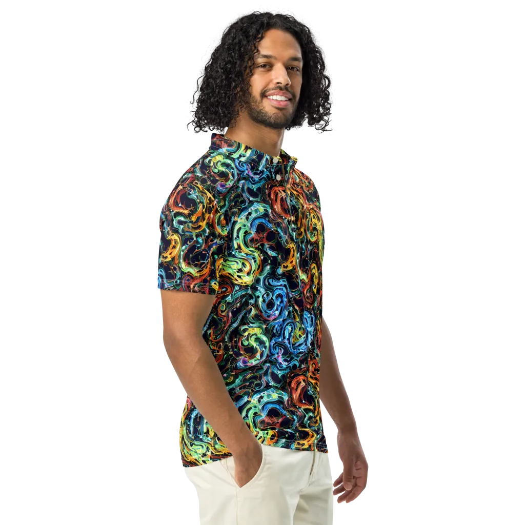 Ember And Ice on Men's Slim Fit Polo Shirt — Right Front