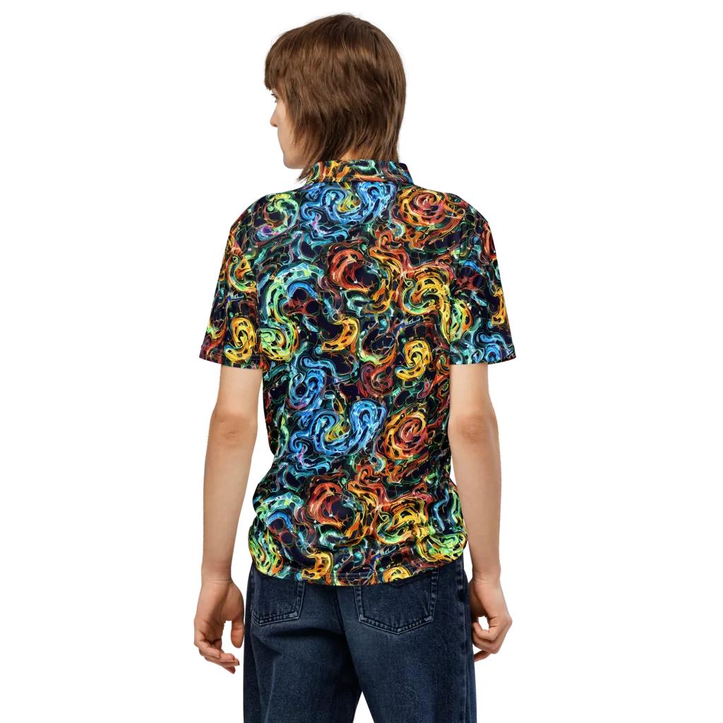 Ember And Ice on Men's Slim Fit Polo Shirt — Back