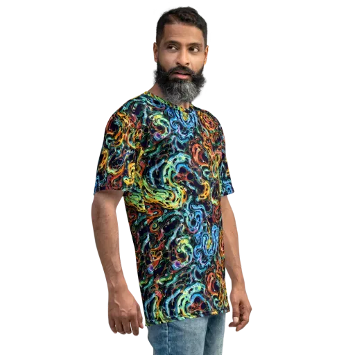 Ember And Ice on a Men's Crew Neck T-Shirt