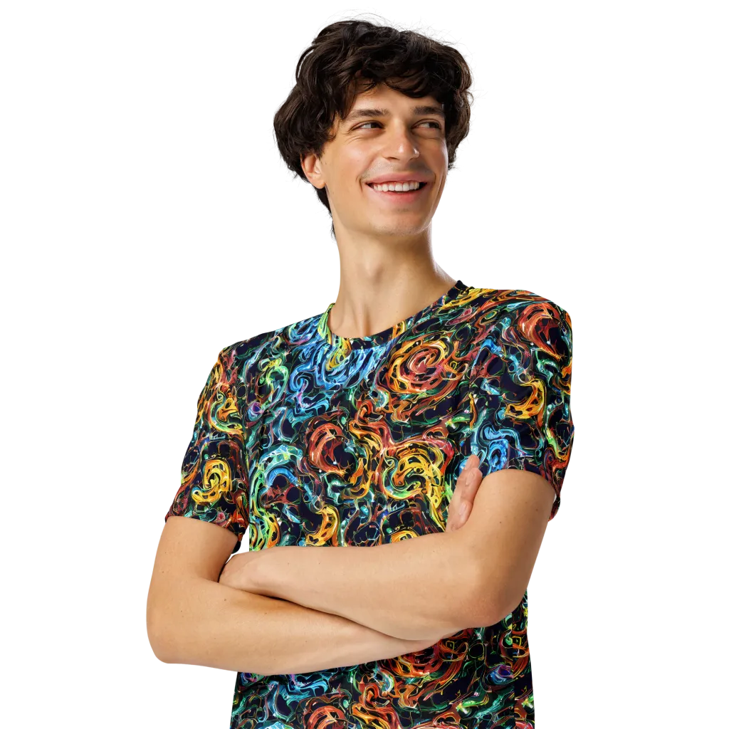 Ember And Ice on Men's Crew Neck T-Shirt — Left Front