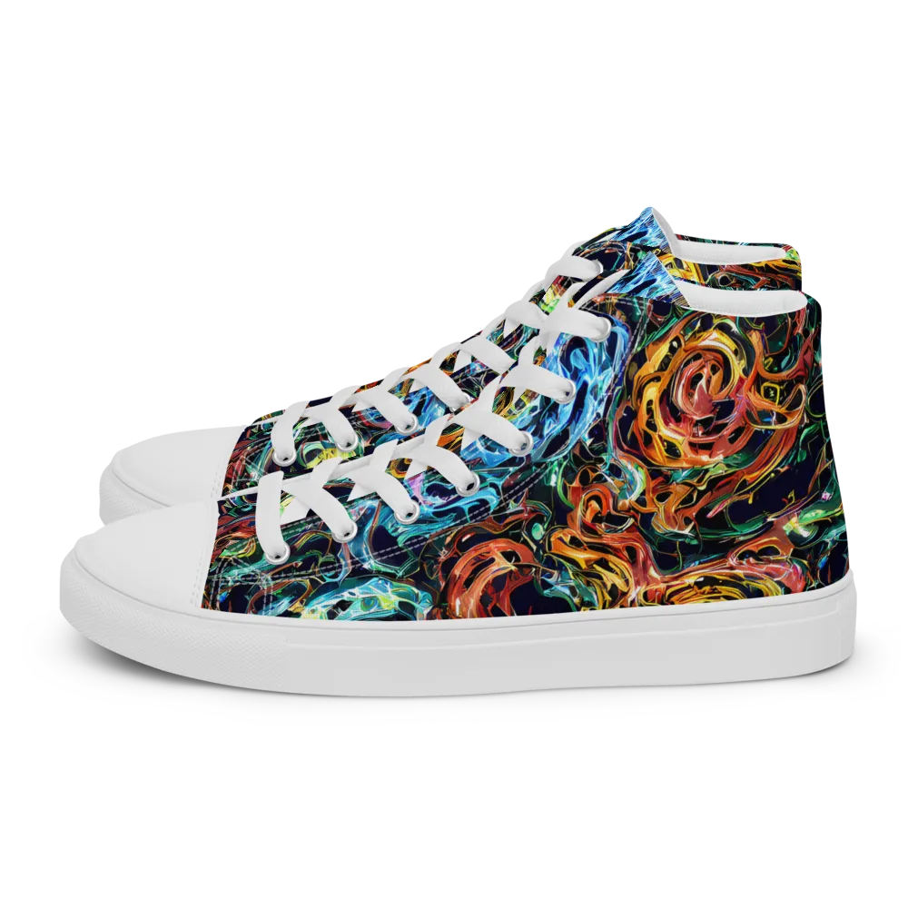Ember And Ice on Men's High Top Canvas Shoes — Left