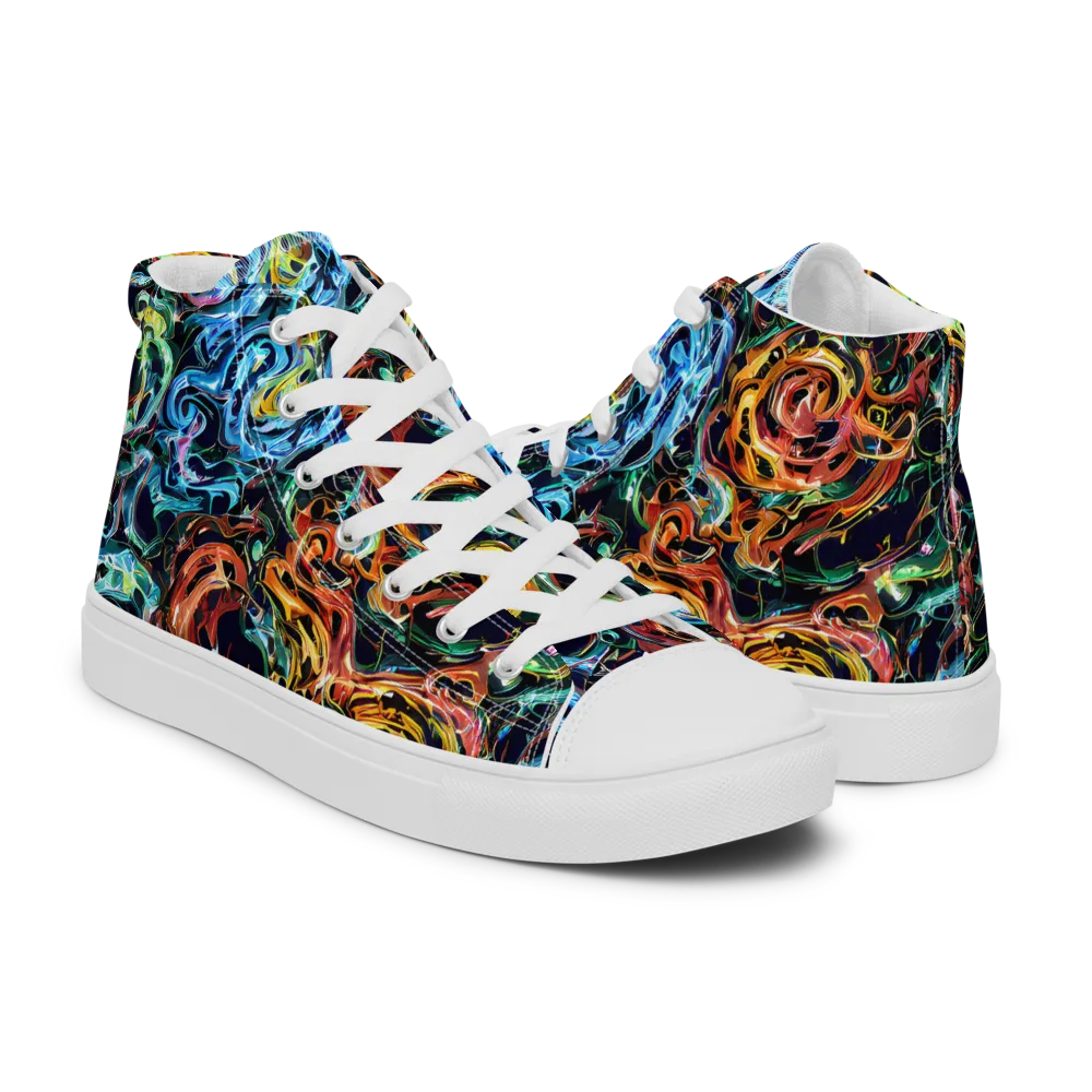 Ember And Ice on Men's High Top Canvas Shoes — Right