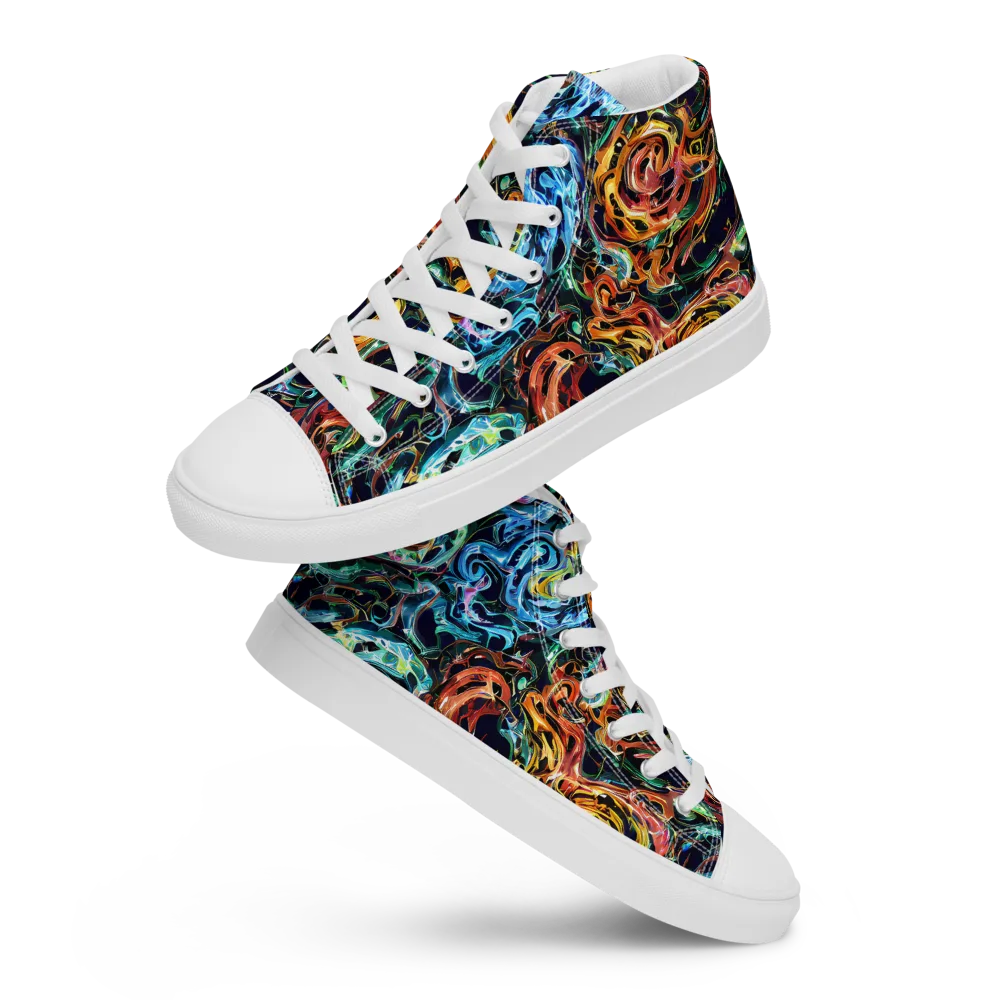 Ember And Ice on Men's High Top Canvas Shoes — Front