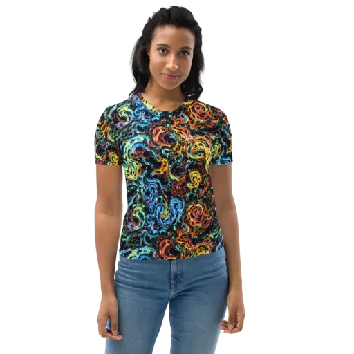 Ember And Ice on a Women's Crew Neck T-Shirt