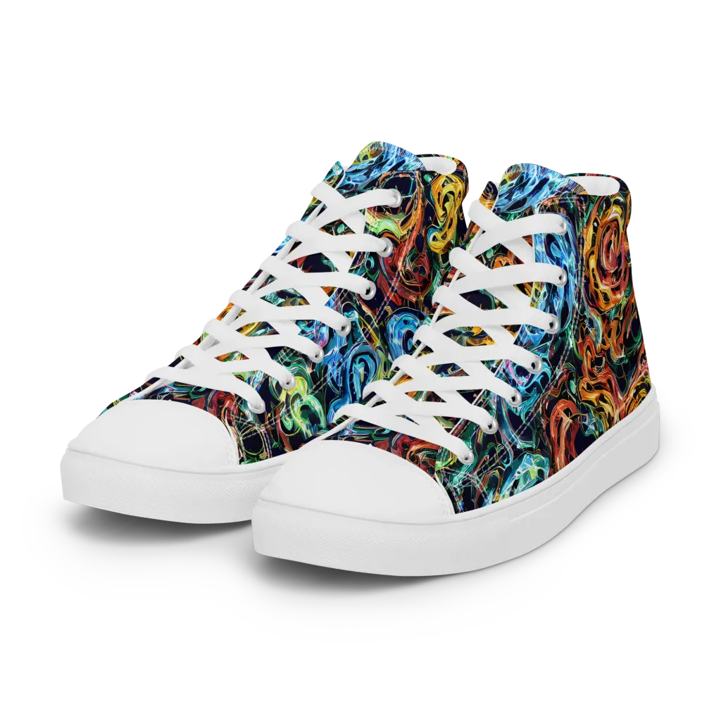 Ember And Ice on Women's High Top Canvas Shoes — Left Front