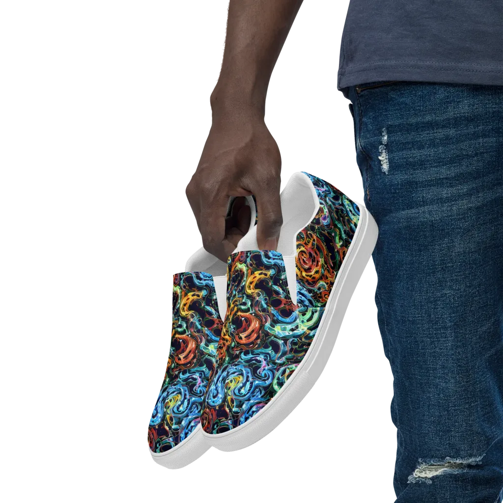 Ember And Ice on Men's Slip-On Canvas Shoes — Left Front