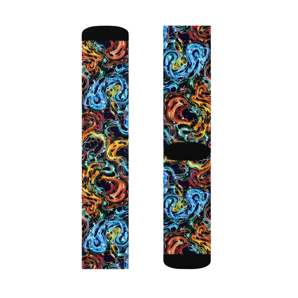 Ember And Ice on Socks — Left Sock