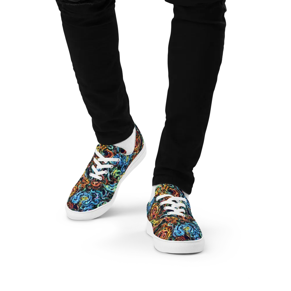 Ember And Ice on Men's Lace-Up Canvas Shoes — Front