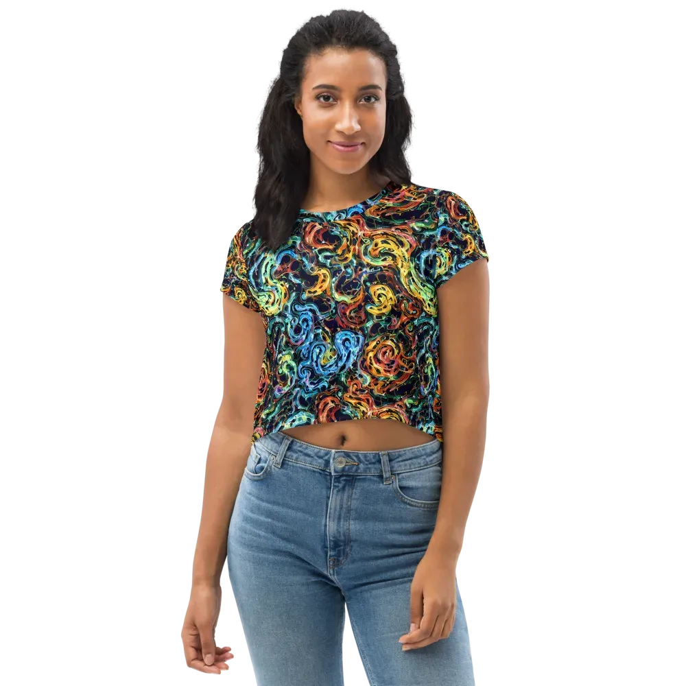 Ember And Ice on Crop Tee — Front