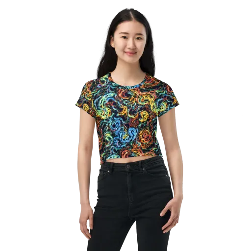 Ember And Ice on a Crop Tee