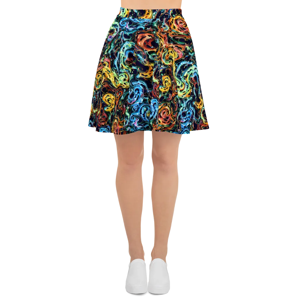 Ember And Ice on Skater Skirt — Front
