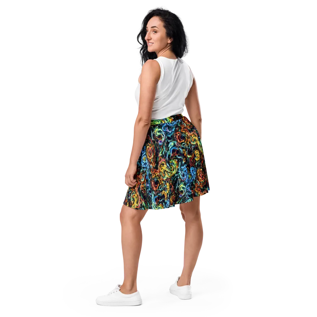 Ember And Ice on Skater Skirt — Back