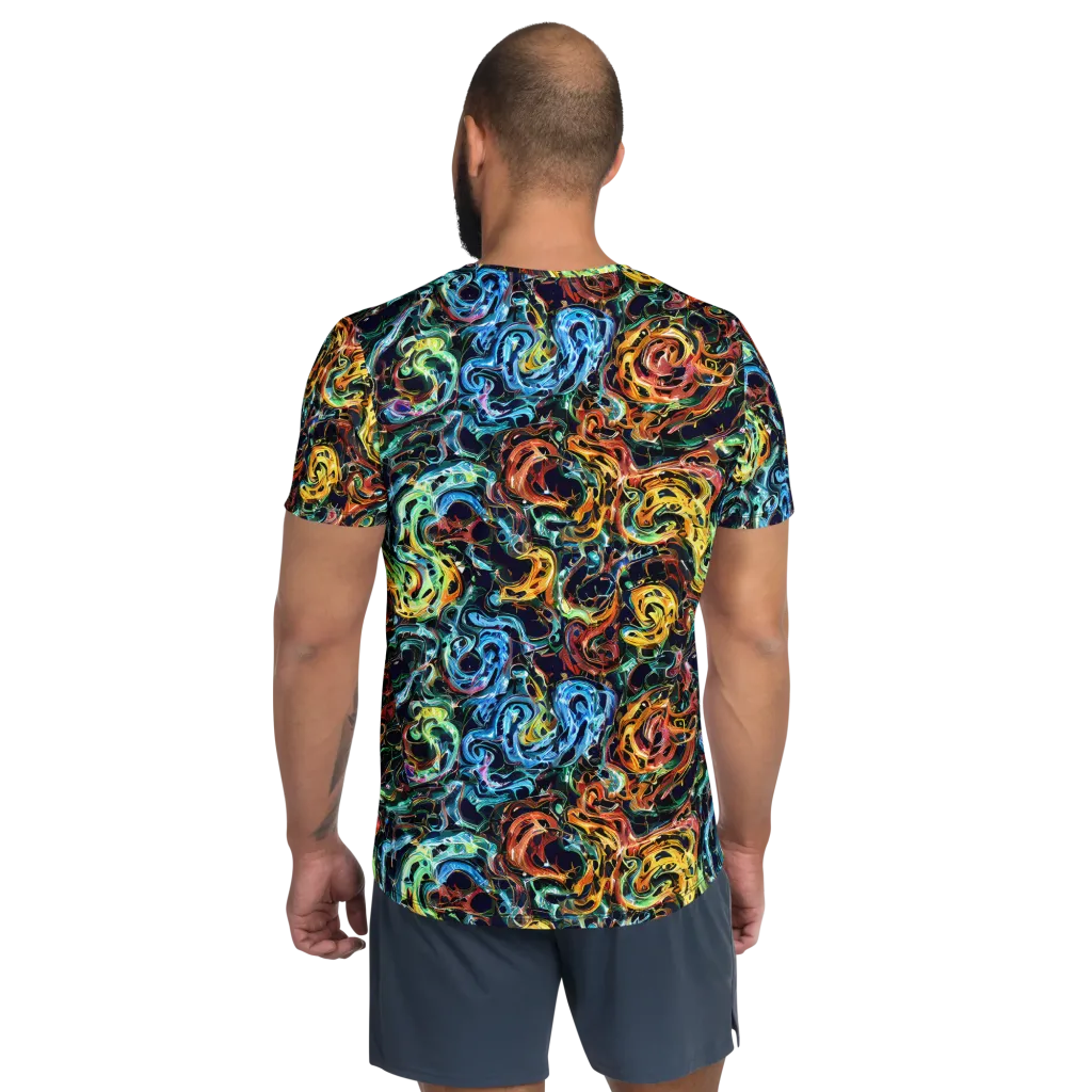 Ember And Ice on Men's Athletic T-Shirt — Back