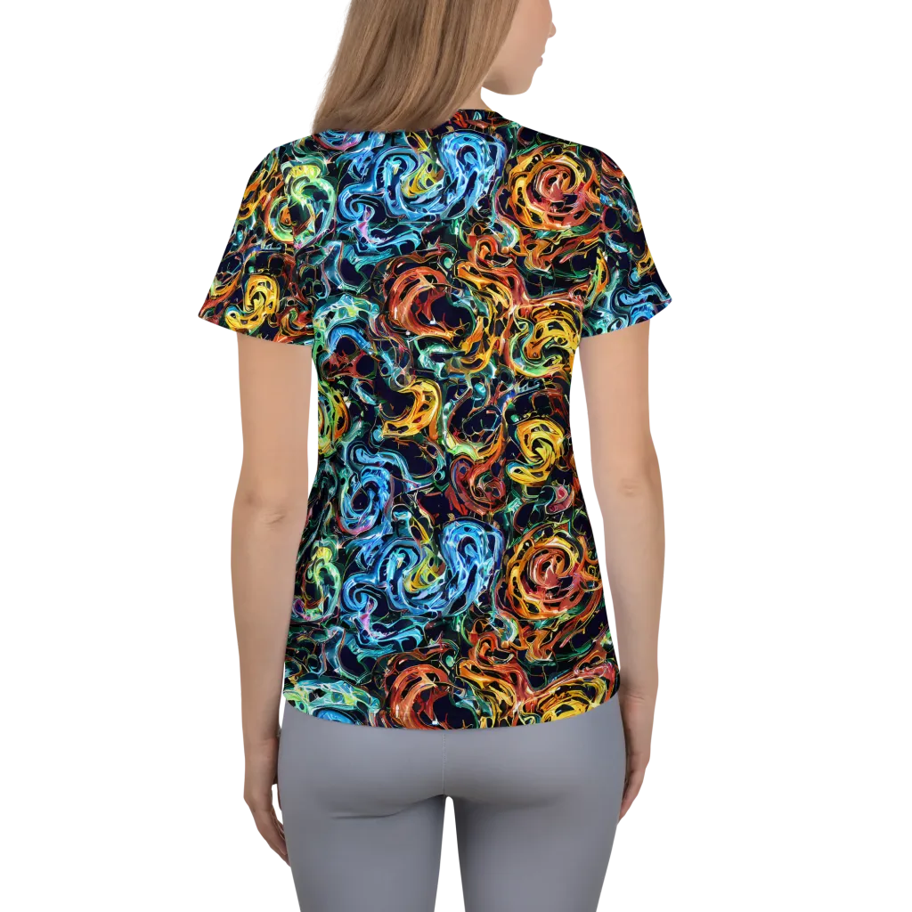Ember And Ice on Women's Athletic T-Shirt — Back