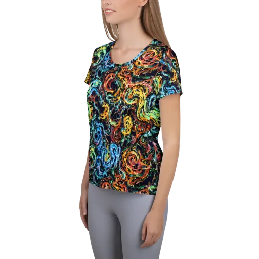 Ember And Ice on a Women's Athletic T-Shirt