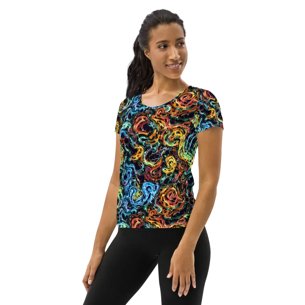 Ember And Ice on Women's Athletic T-Shirt — Left