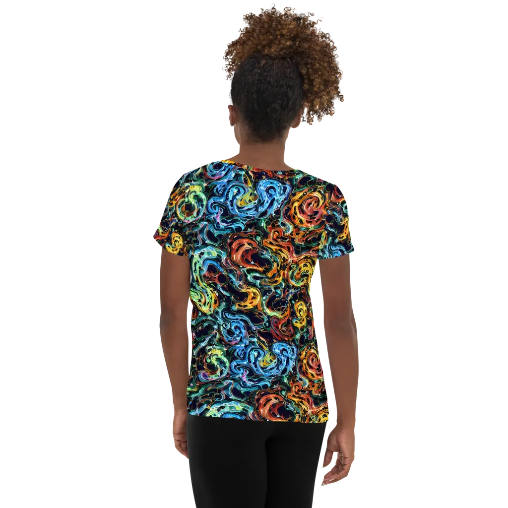 Ember And Ice on Women's Athletic T-Shirt — Back