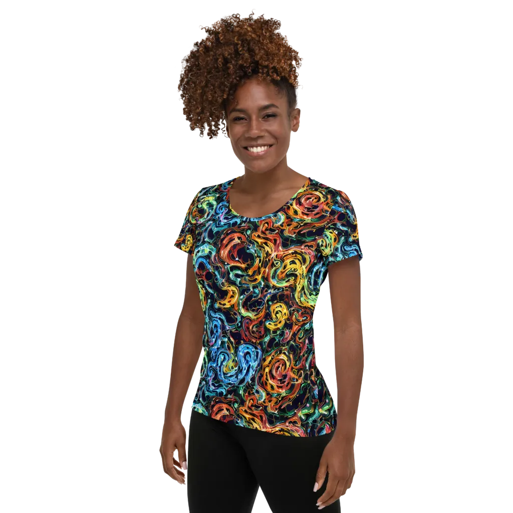 Ember And Ice on Women's Athletic T-Shirt — Left