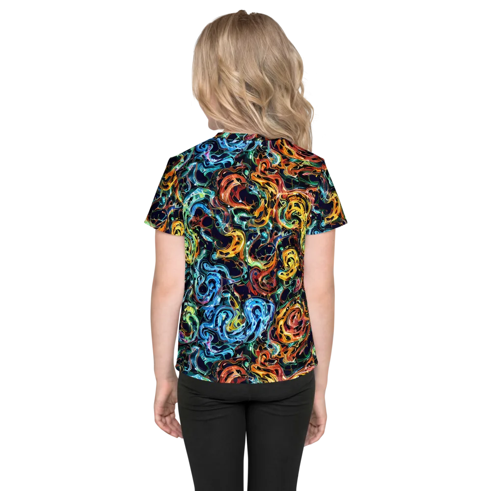 Ember And Ice on Kids Crew Neck T-Shirt — Back