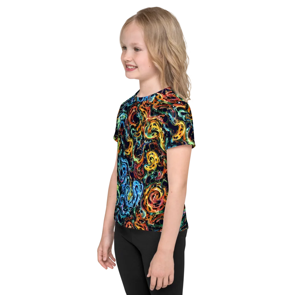 Ember And Ice on Kids Crew Neck T-Shirt — Left