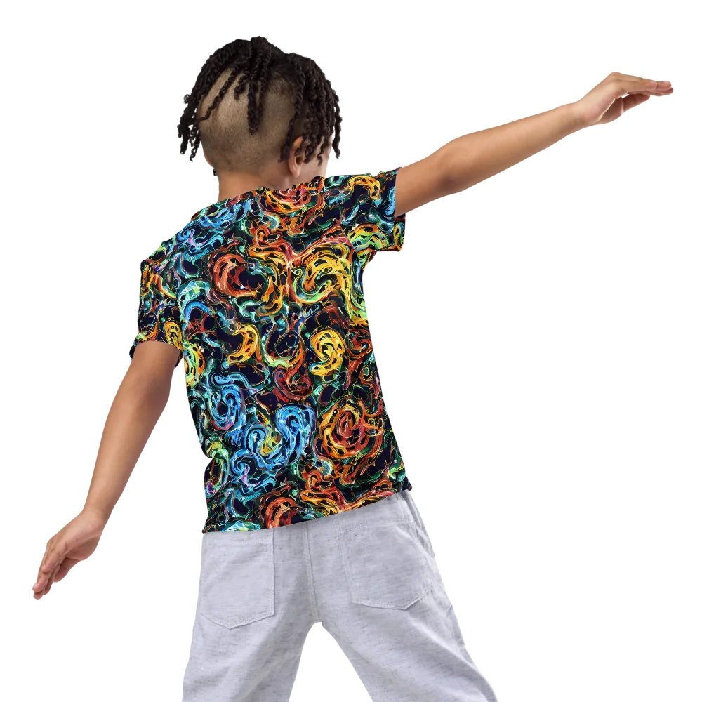 Ember And Ice on Kids Crew Neck T-Shirt — Back