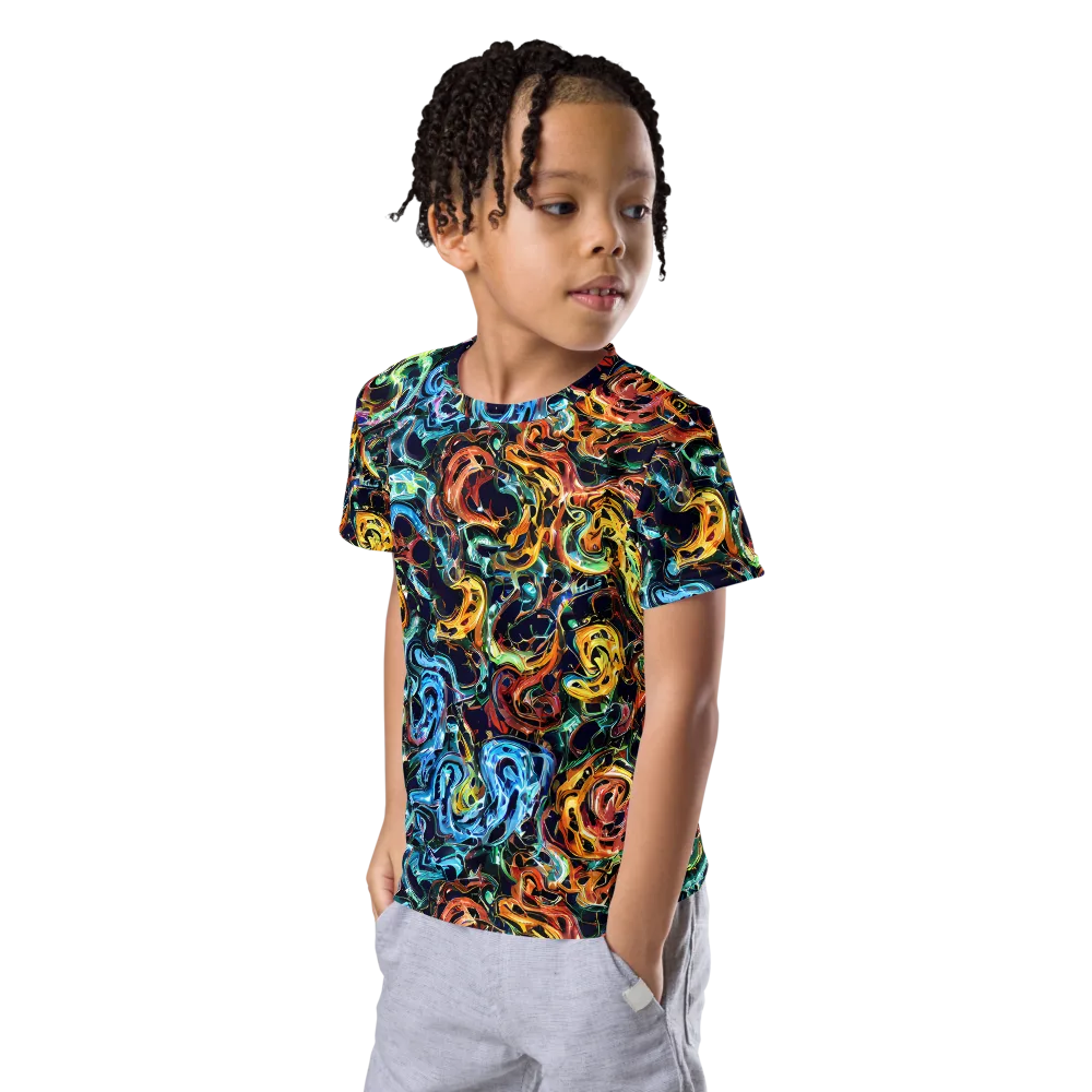 Ember And Ice on Kids Crew Neck T-Shirt — Left Front