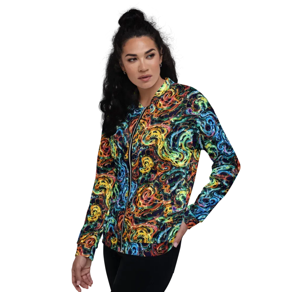 Ember And Ice on Bomber Jacket — Left