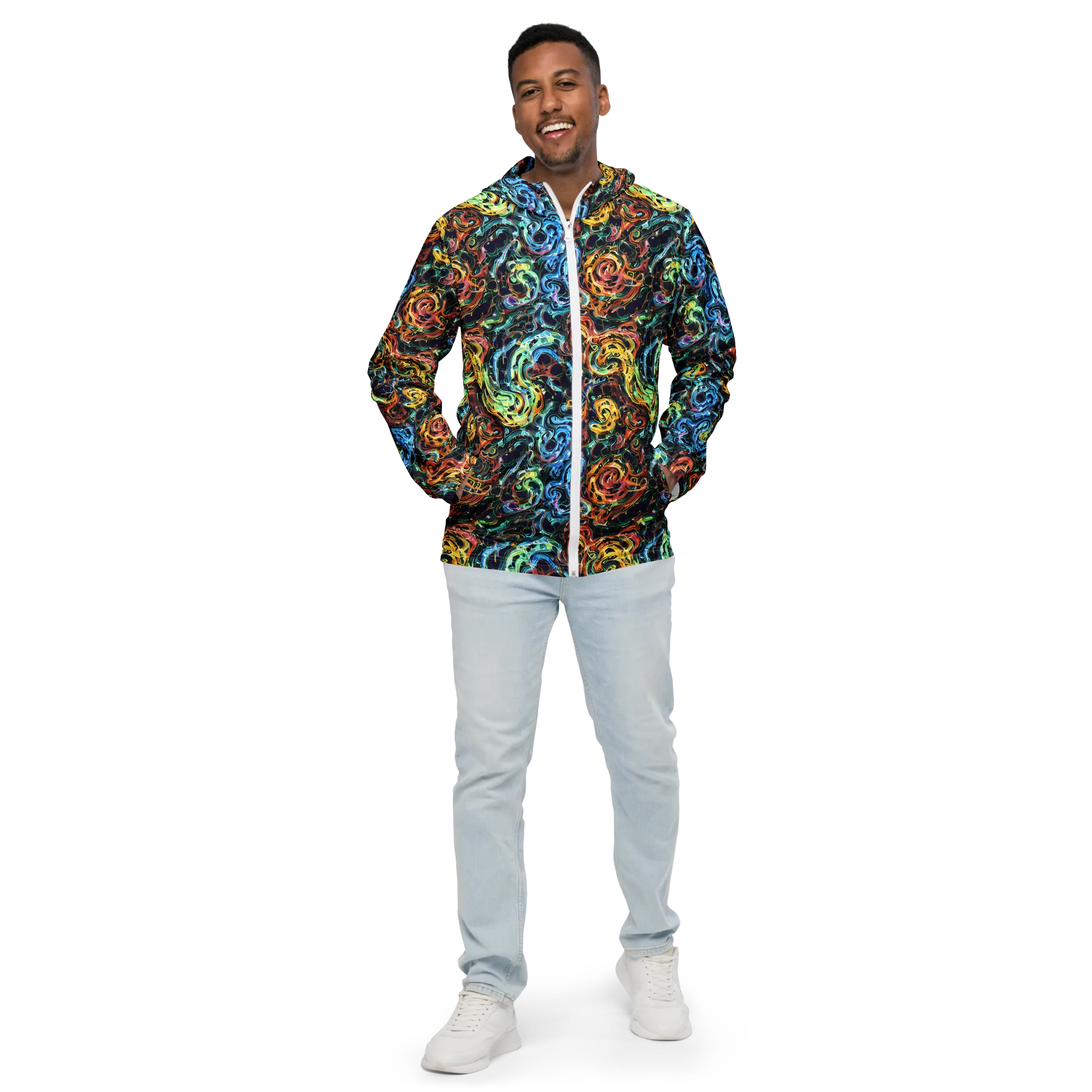 Ember And Ice on Men's Windbreaker — Front