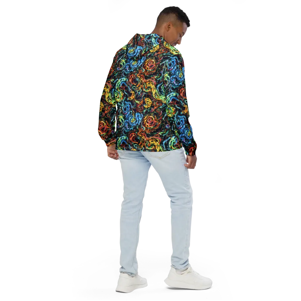 Ember And Ice on Men's Windbreaker — Back